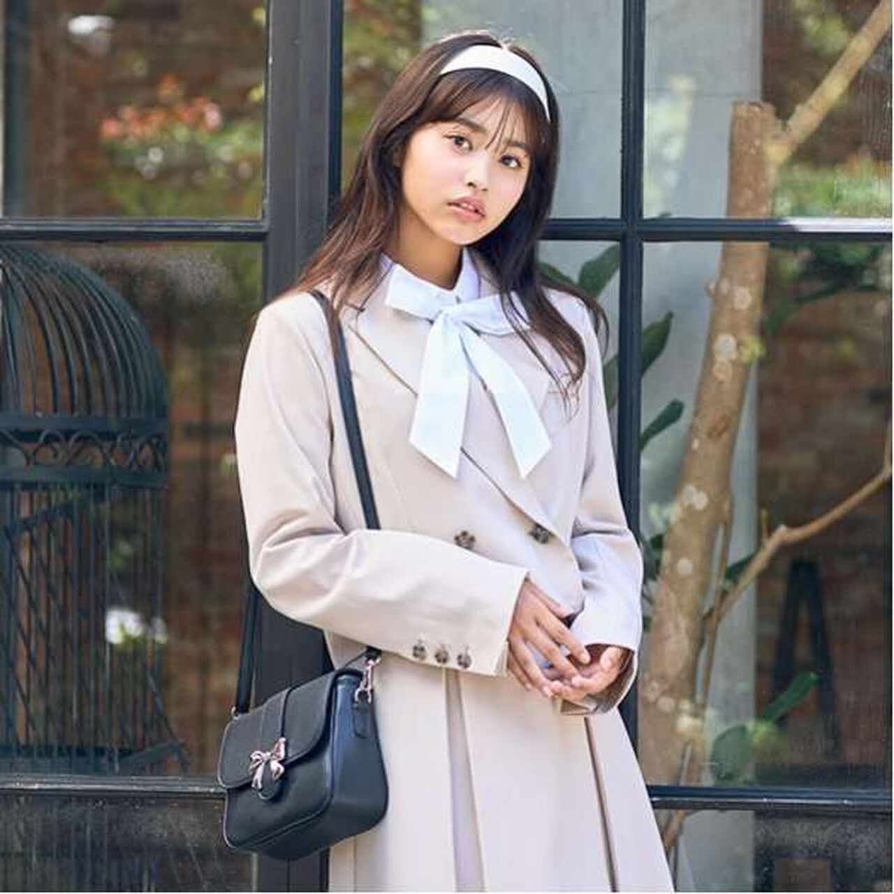 Graduation Attire Bolero Jacket with Emblem,Light beige, large image number 0