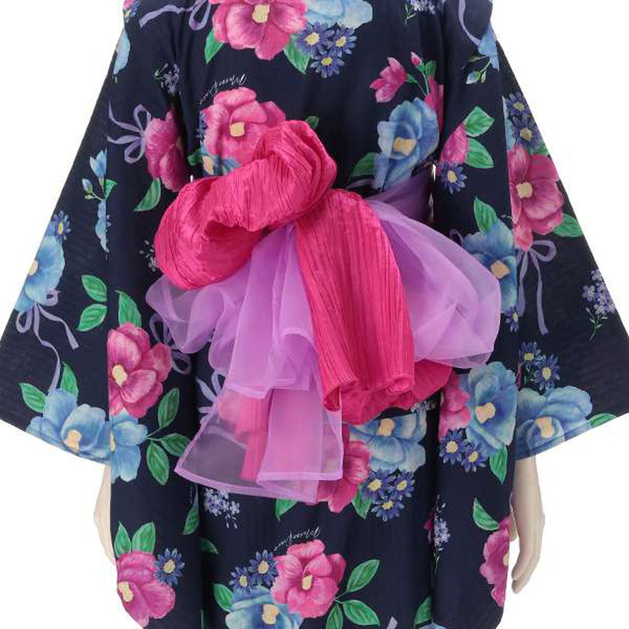 [Cool Touch] Camellia Pattern 2 WAY Yukata,Off white, large image number 8