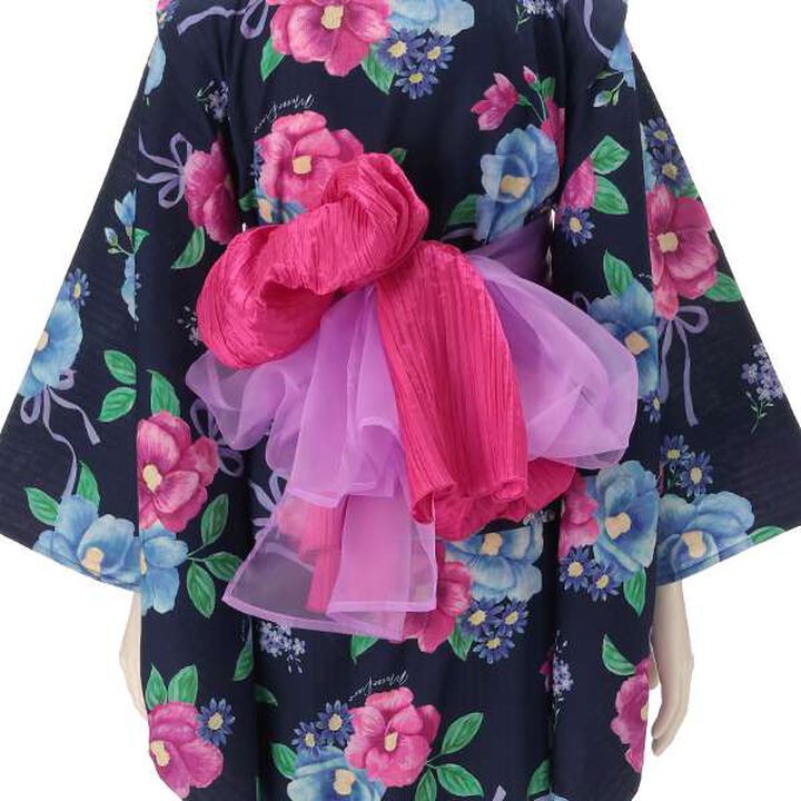 [Cool Touch] Camellia Pattern 2 WAY Yukata,Off white, medium image number 8