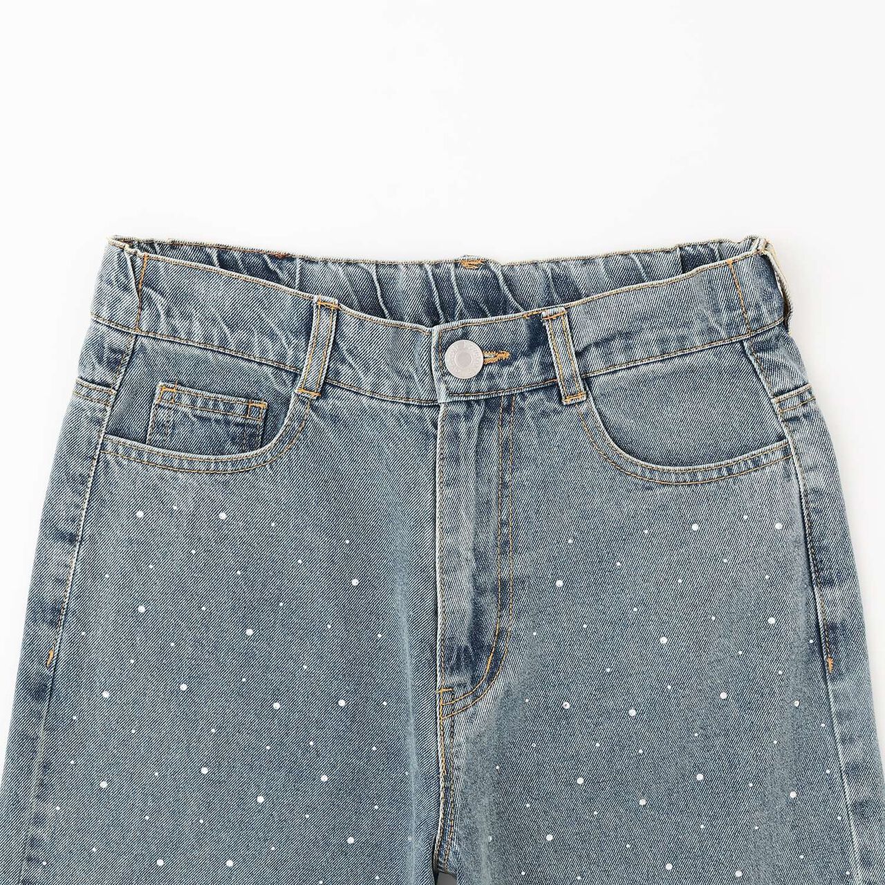 Stylish Stone Denim Pants,Blue, large image number 19