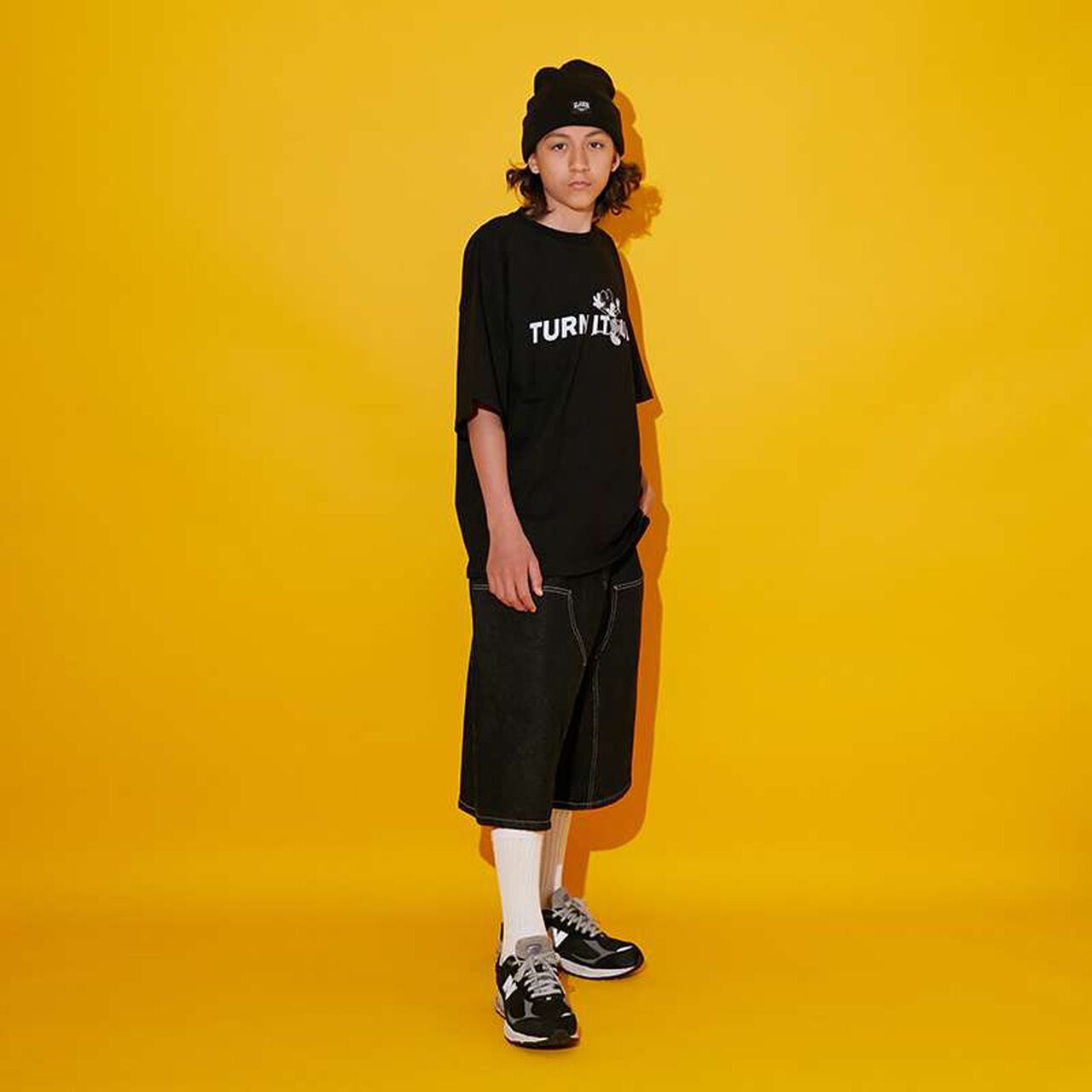 Double Knee Painter Baggy Shorts [GLSW],Deep blue, large image number 15