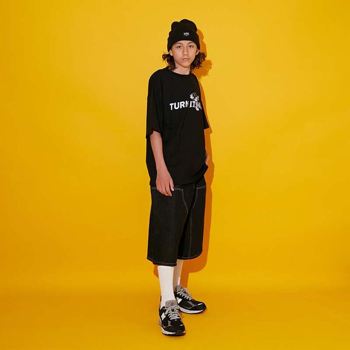 Double Knee Painter Baggy Shorts [GLSW],Deep blue, medium image number 15