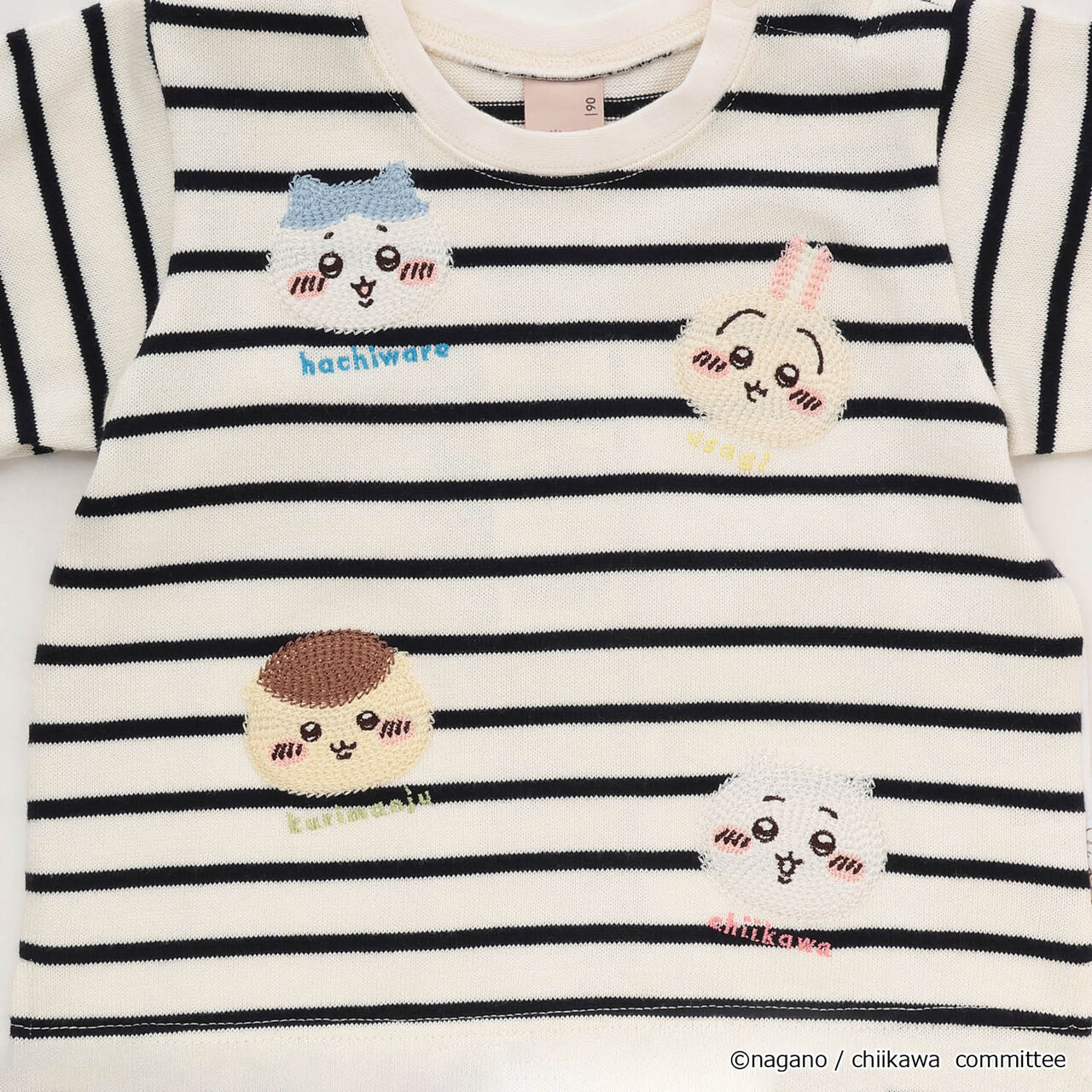 Chikawa Face Motif Long-Sleeve T-Shirt,Top gray, large image number 16