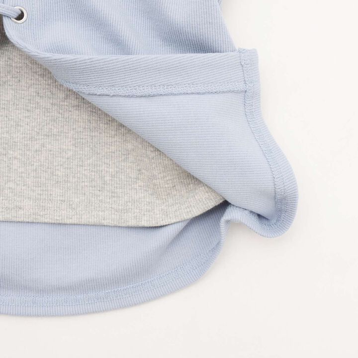 Lace-Up Ribbed Short-Sleeve T-Shirt,Top gray, medium image number 17