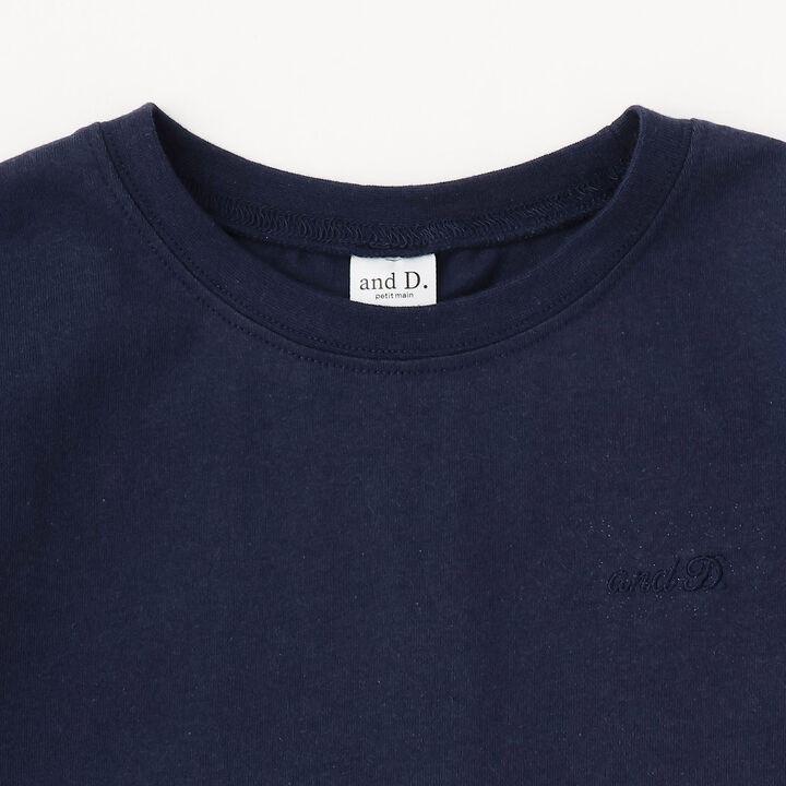 Wide Silhouette Short Sleeve T-Shirt with Contrasting Back Panel,Charcoal gray, medium image number 8
