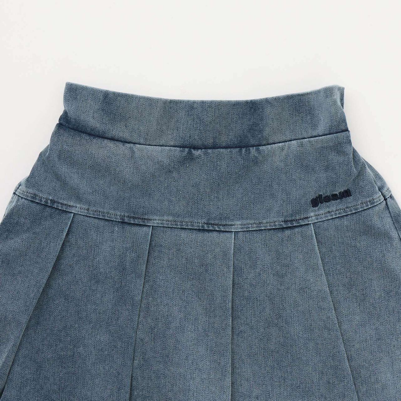 Denim-Like Cut Pleated Skirt,Gray, large image number 8