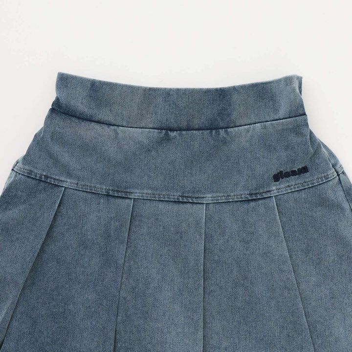 Denim-Like Cut Pleated Skirt,Gray, medium image number 8