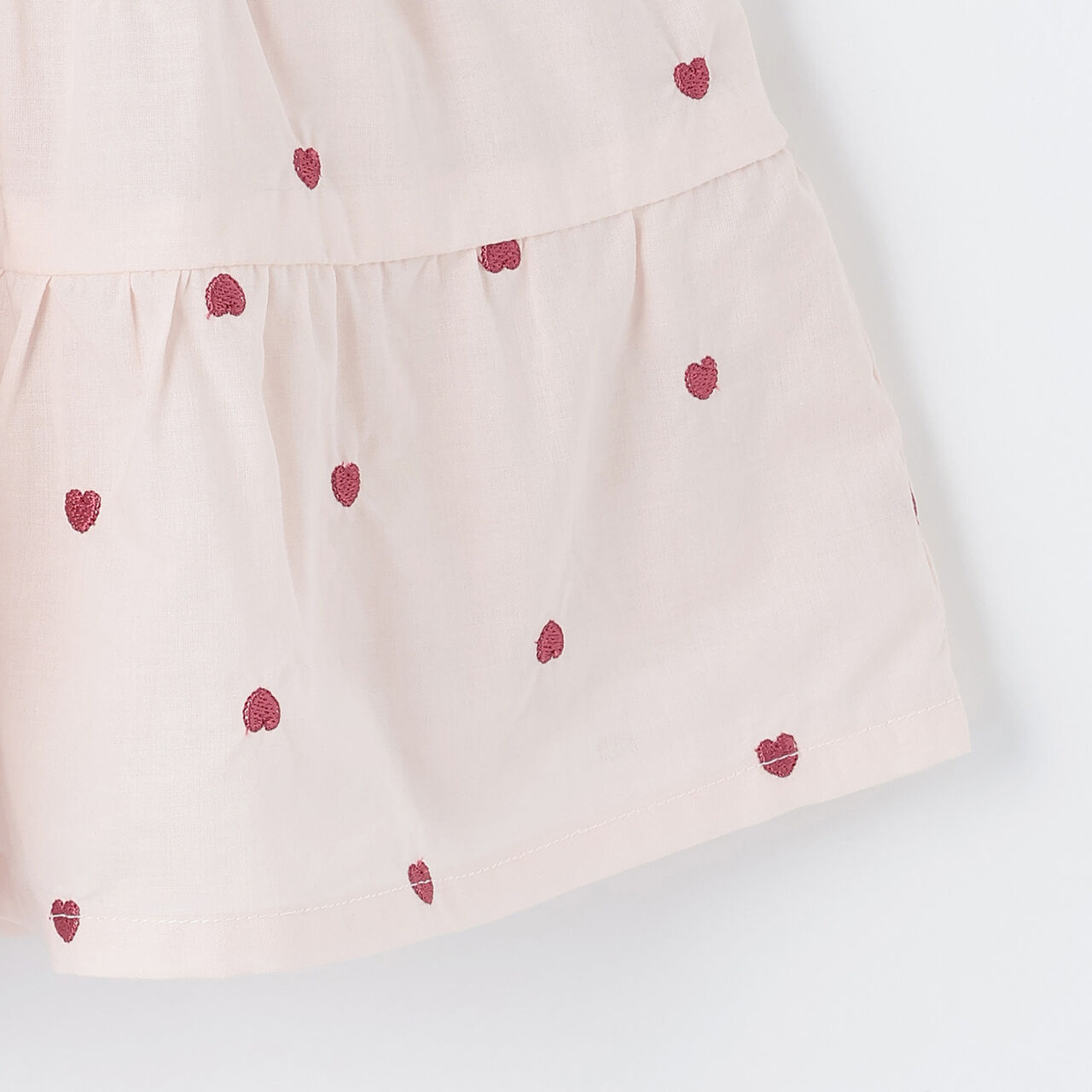 [Link] Heart Embroidery Docking One-Piece Dress,Dark red, large image number 10