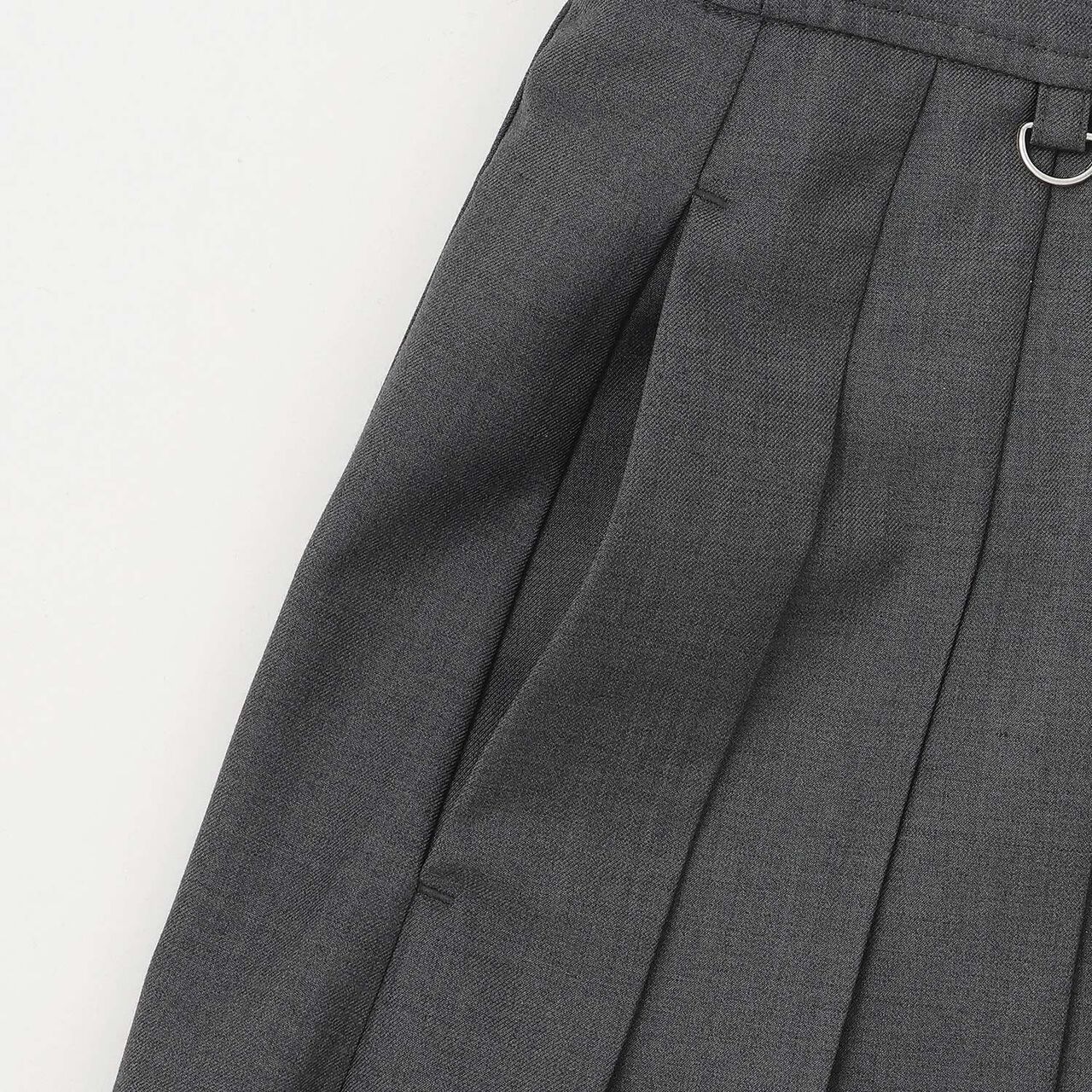 3-Tier Pleated Skirt-Pants with Letter Pouch,Gray, large image number 5