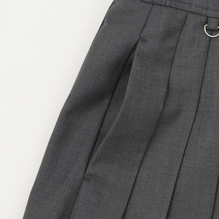 3-Tier Pleated Skirt-Pants with Letter Pouch,Gray, medium image number 5