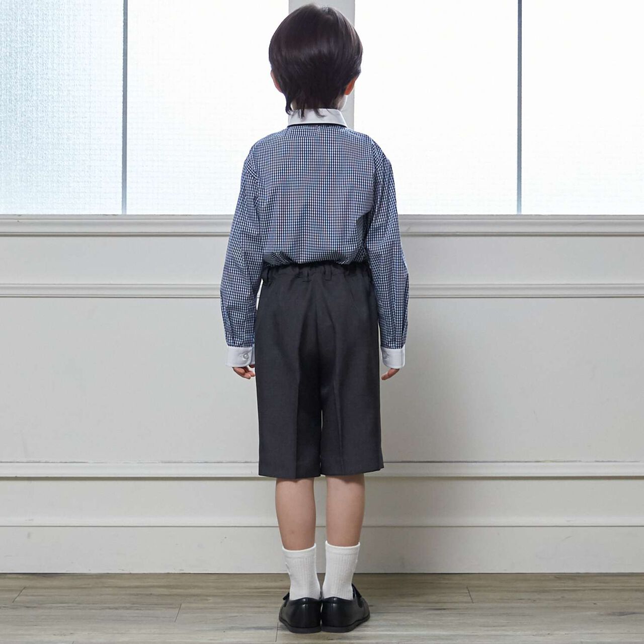 [Formal] Gray Jacket + Half Pants Set,Gray, large image number 5