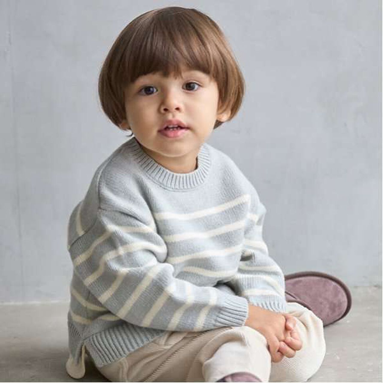 Washable Striped Knit,Light green, large image number 0