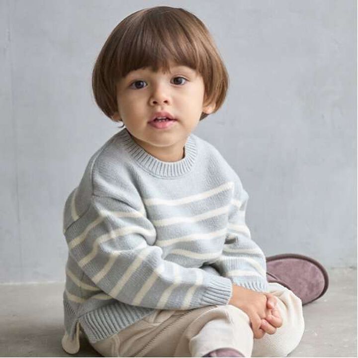 Washable Striped Knit,Light green, medium image number 0