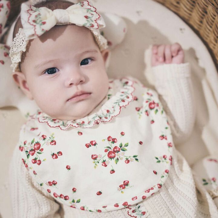 Wild Strawberry Organic Bib [Made in Japan],, medium