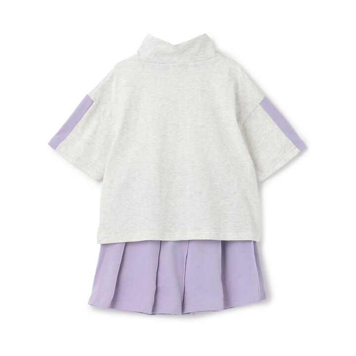 [100% Cotton] Half Zip Skirt-Shorts Outfit Set,Charcoal gray, medium image number 9