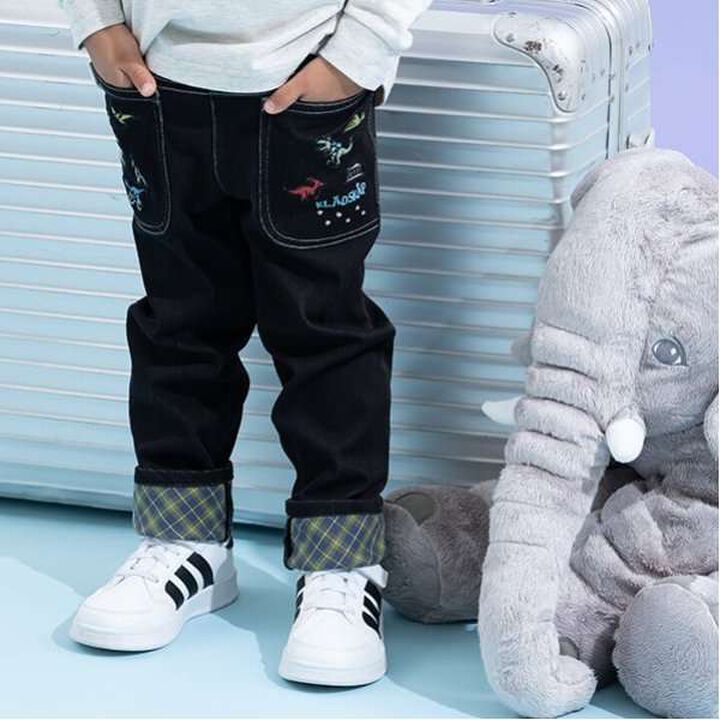 Dinosaur Cuffed Long Straight Pants,Light khaki, medium image number 19