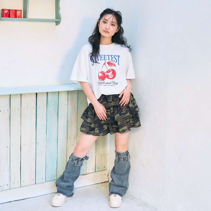 [LTXC] Camouflage Tiered Cut Mini Skirt,, medium
