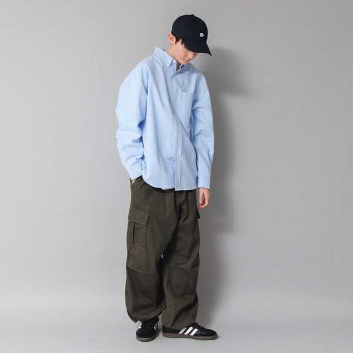 Cotton Twill Wide Cargo Pants,Khaki, medium image number 15