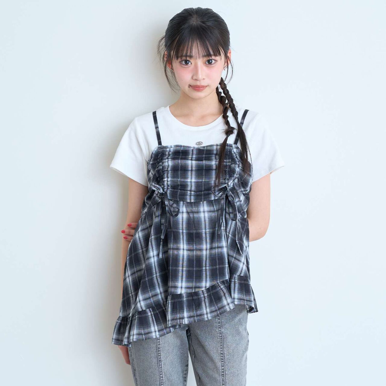 [LTXC/Antibacterial Deodorizing] Inner Lined Irregular Hem Camisole Tunic,Polka dots, large image number 5