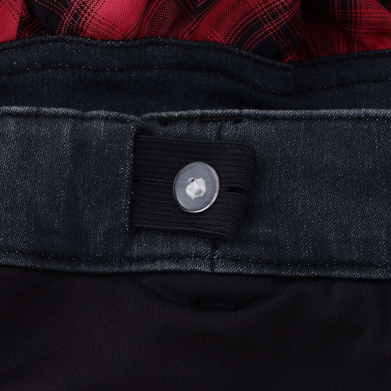 [Quick-Dry Absorbent Inner Shorts] Hem Checkered Panel Asymmetric Skirt,Red, large image number 3