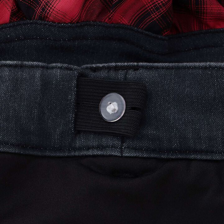 [Quick-Dry Absorbent Inner Shorts] Hem Checkered Panel Asymmetric Skirt,Red, medium image number 3