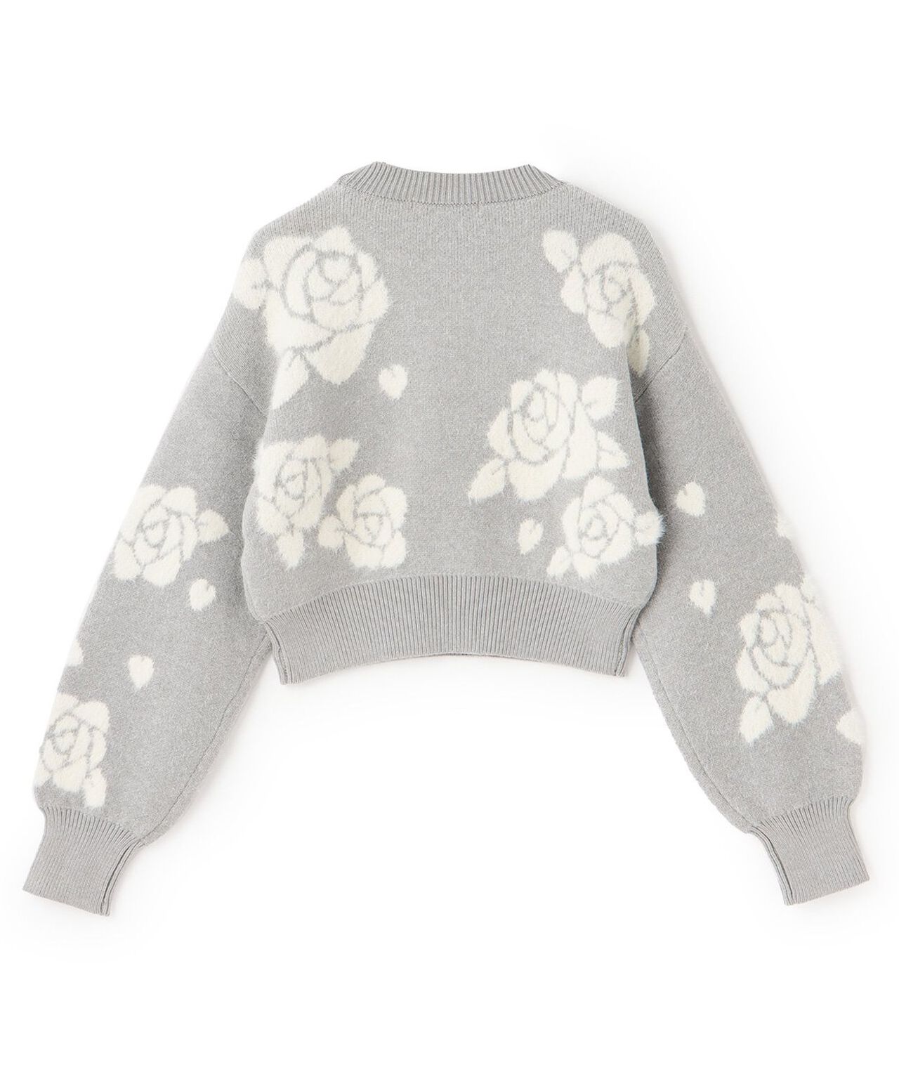 Rose Shaggy Knit [Korean Fashion],Gray, large image number 4