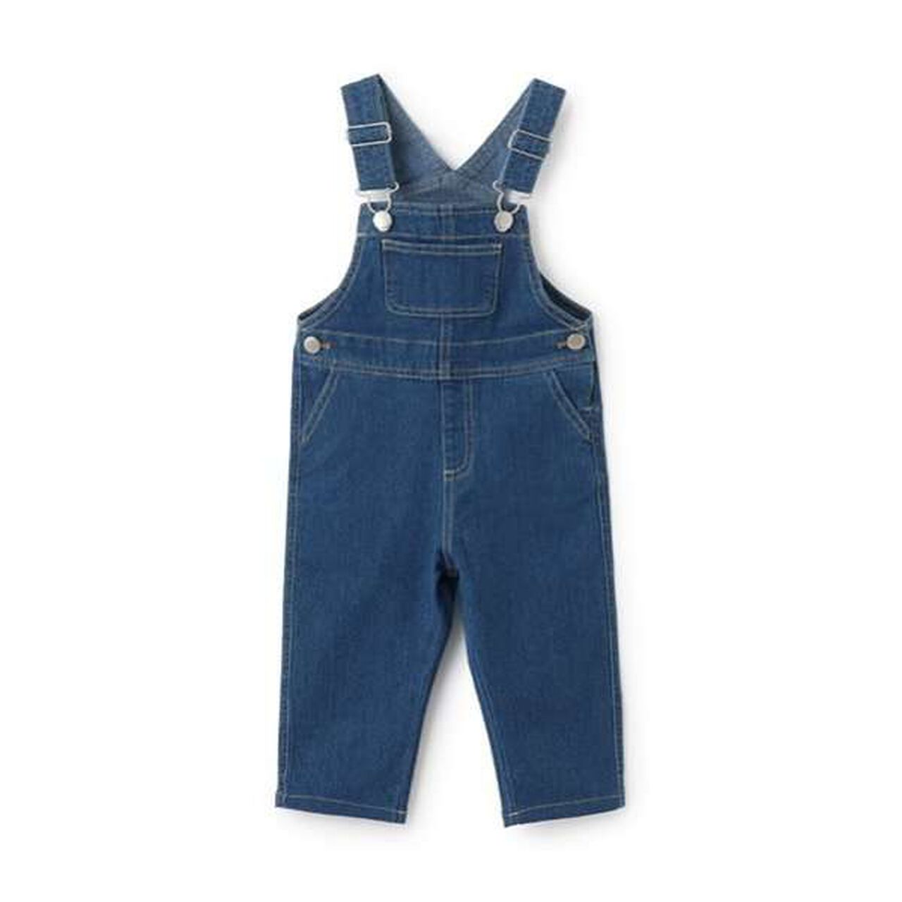 Stretch Denim Overalls,Navy, large image number 4