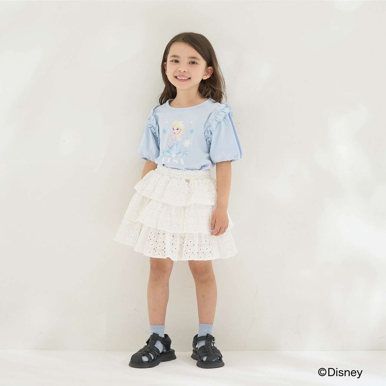 [Disney Frozen] 100% Cotton Sherbet Jersey Puff Sleeve T-Shirt [Kids Girls] UV Cool Touch Shape-Retaining,Lavender, large image number 19