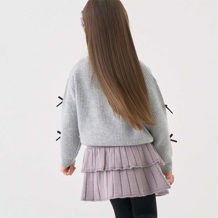 [Soft Knit] [Machine Washable] Ribbon Sweater,Ivory, medium image number 6