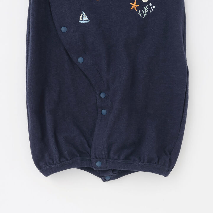 2WAY Embroidered Sea Creatures Romper,Pearl white, medium image number 7