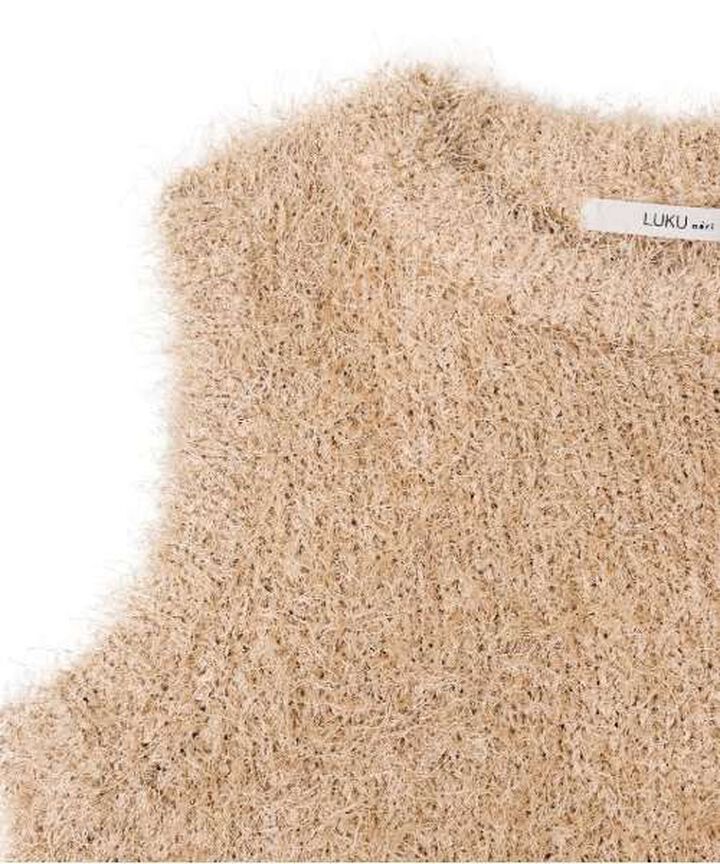 Fringe Knit Vest,Charcoal gray, medium image number 3