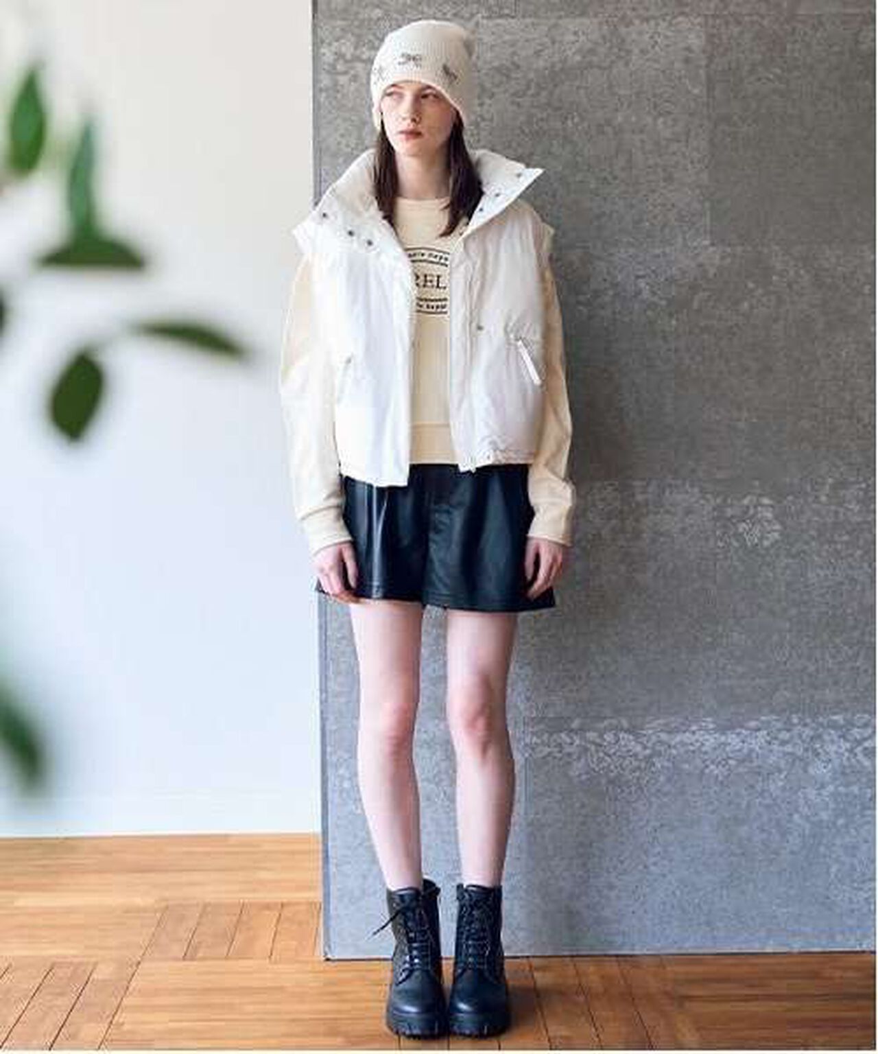 Faux Leather Shorts,Black, large image number 1