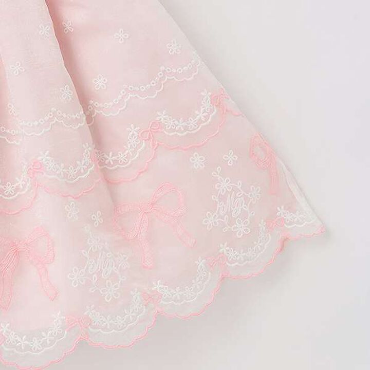 Organza Ribbon Embroidery Dress,Sax blue, medium image number 4