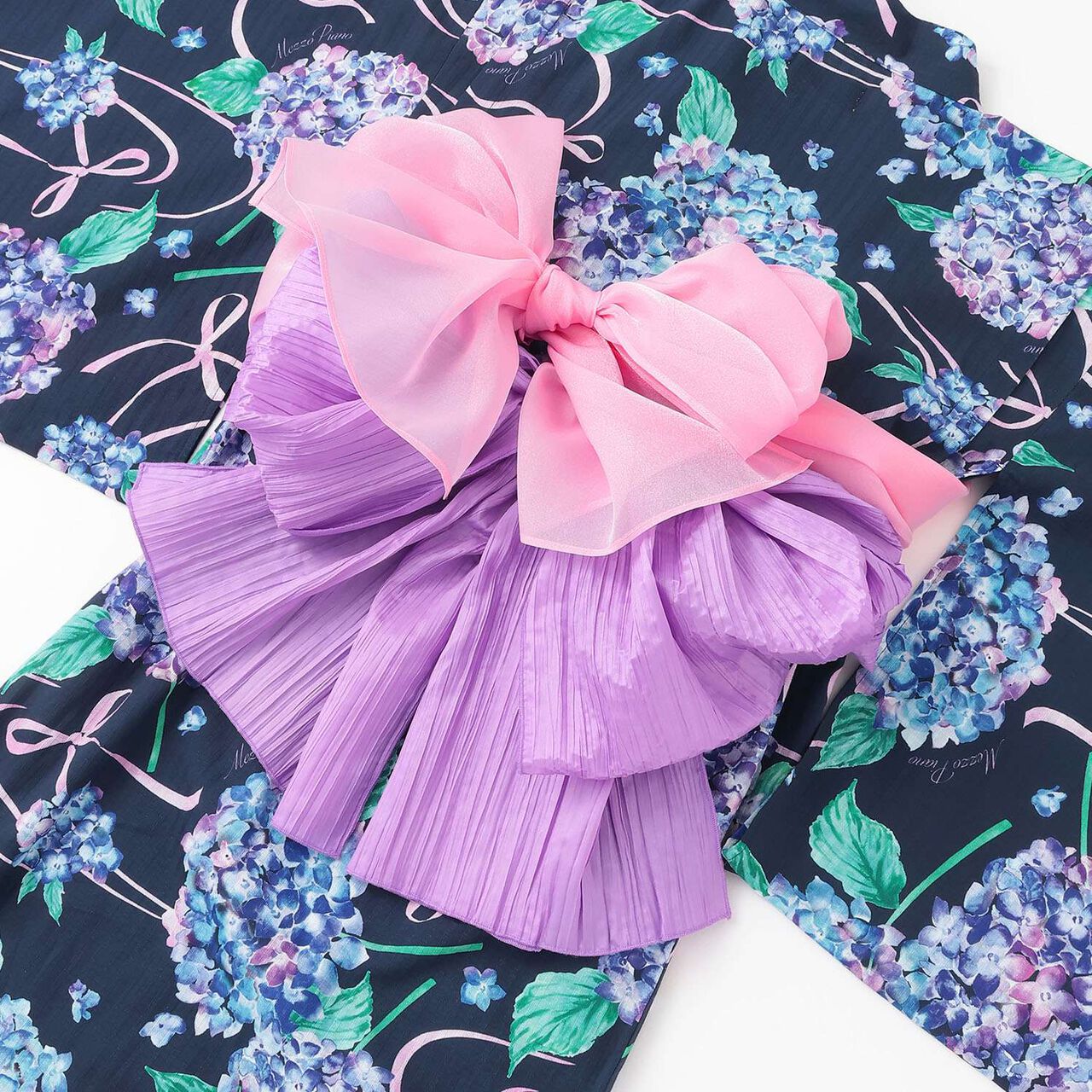 [Cool Touch] Hydrangea Pattern 2WAY Yukata,Navy, large image number 15