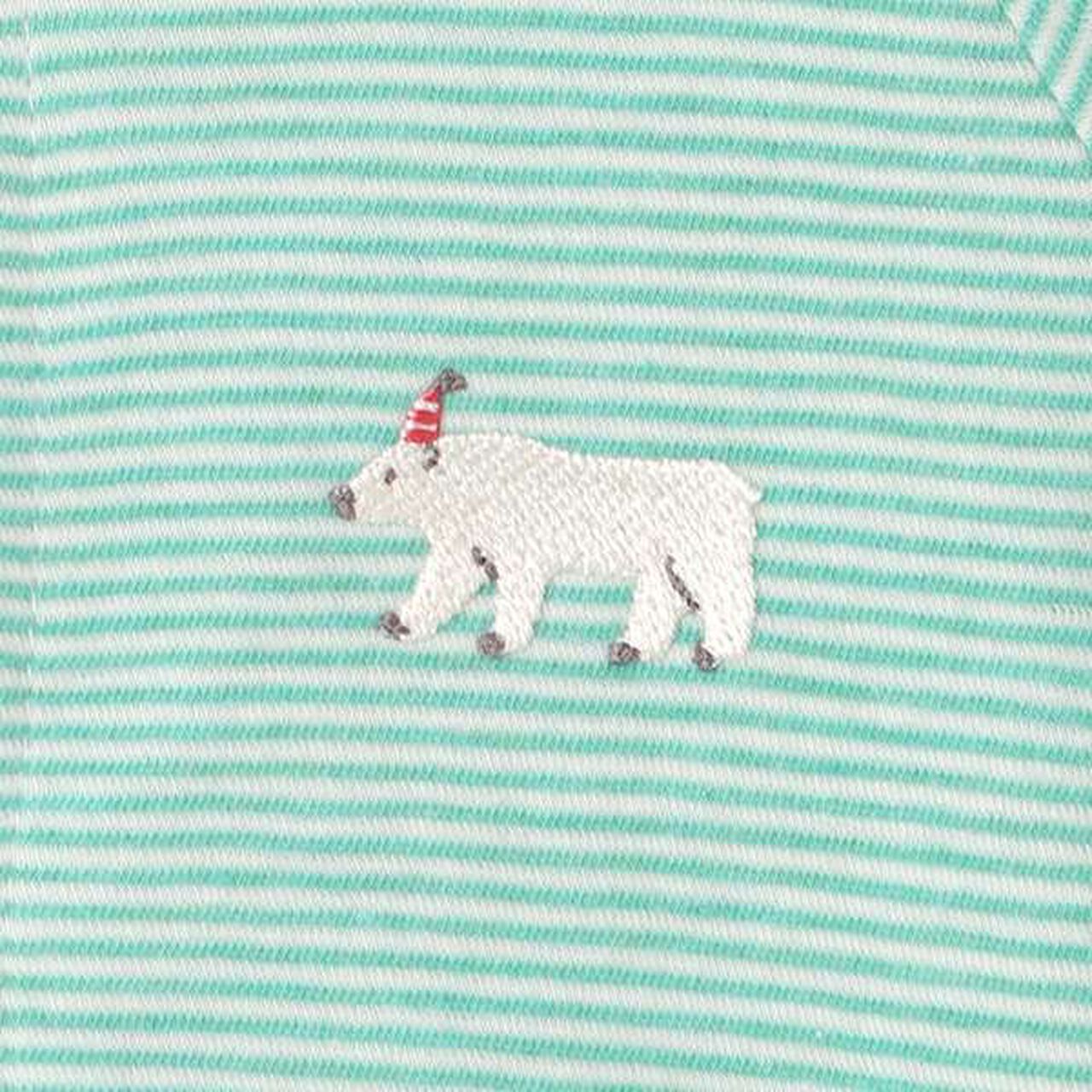 Polar Bear Stripe Bodysuit,Turquoise, large image number 3