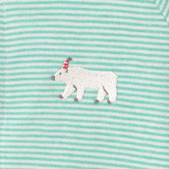 Polar Bear Stripe Bodysuit,Turquoise, medium image number 3
