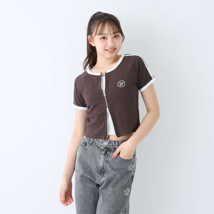 [LTXC/Antibacterial Deodorizing] Tank-Backed Zip Short-Sleeve,, medium