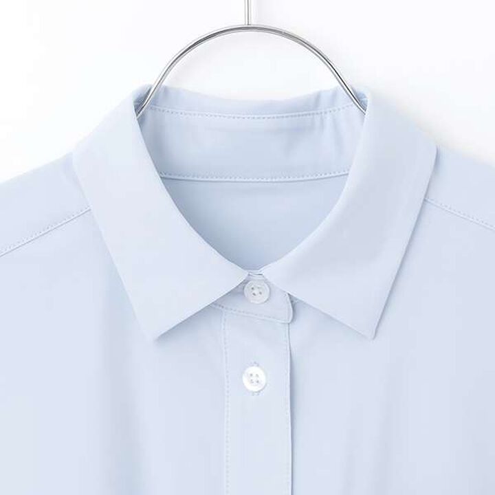 * [UV Protection] Point Collar Cut Shirt,White, medium image number 2