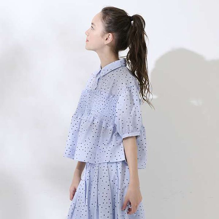 [AMI] Flower Bird Shirring Blouse,Navy, medium image number 5