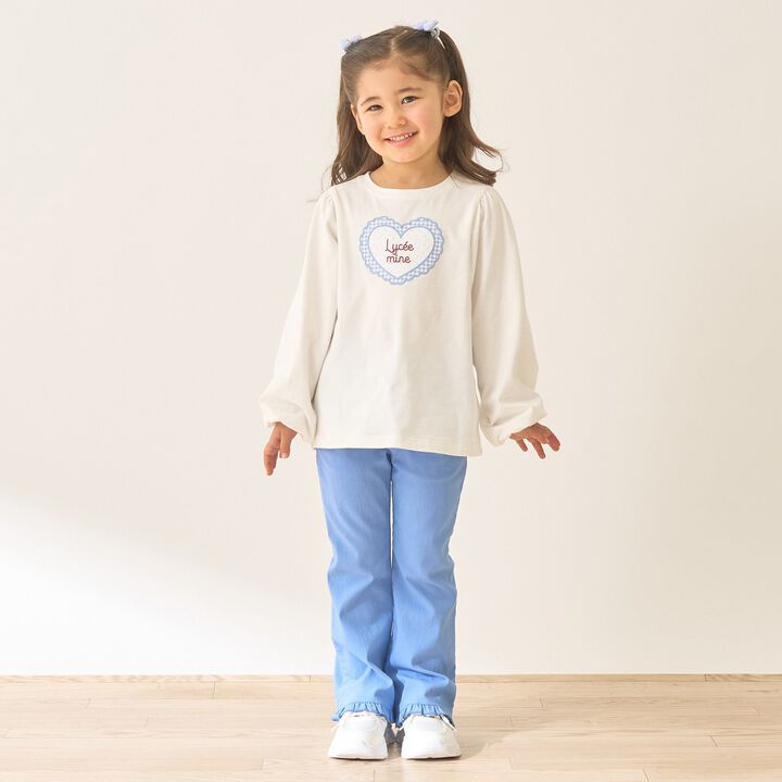 Quick-Dry UV Heart Print Puff Sleeve T-Shirt [Lycee Mine Ballet Series],Lavender, medium image number 11