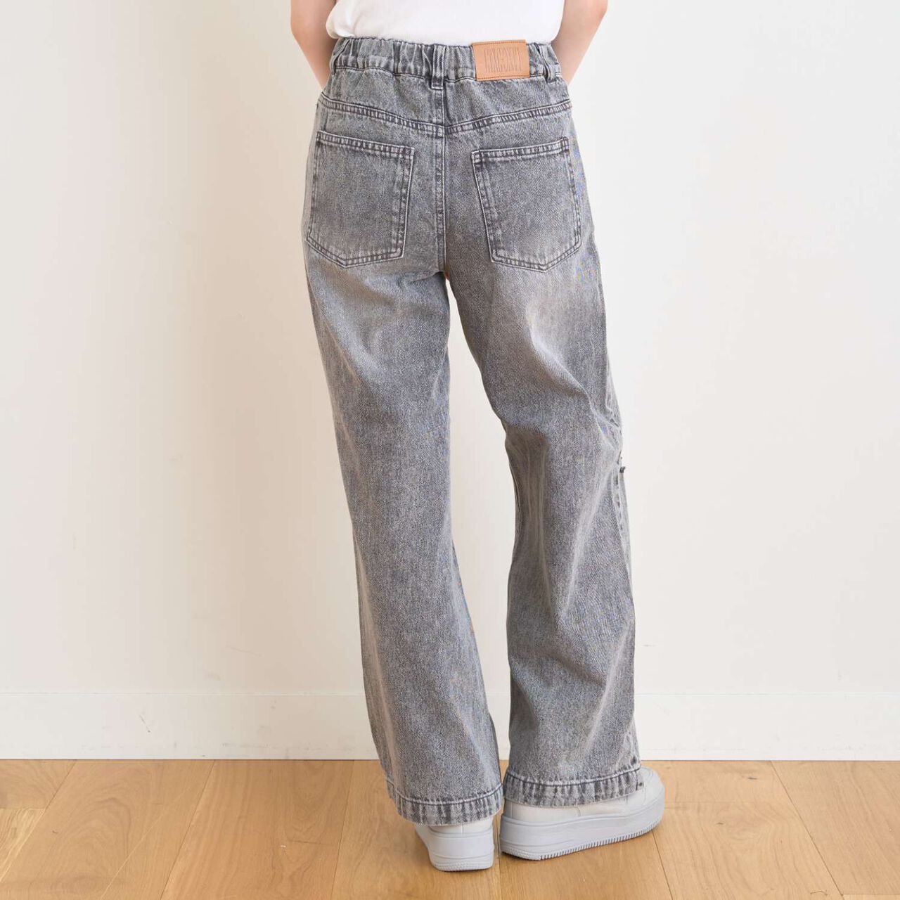 [LTXC/Cool Touch] Distressed Denim Wide Pants,Gray, large image number 11
