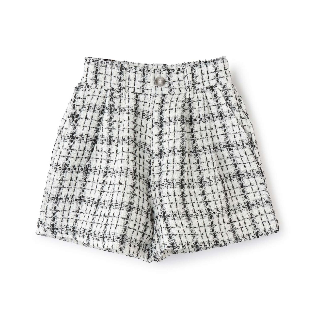 Adult-Style Holiday Tweed Short Pants,White, large image number 0