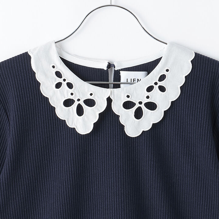 [Link] Lace Collar Tulle Tunic,Light pink, medium image number 2