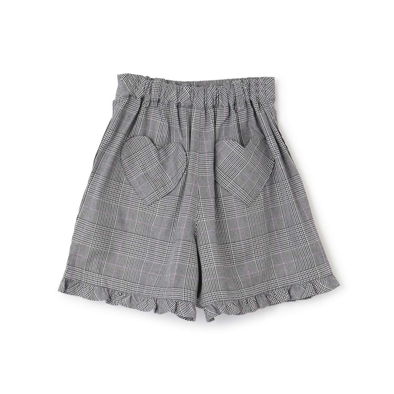 [Restock] Glen Check Shorts with Bear Charm,Black, large image number 1