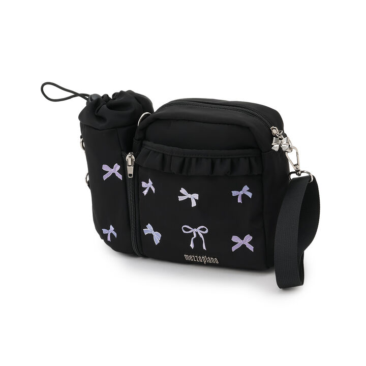 Shoulder Bag with PET Bottle Holder,Black, medium image number 0