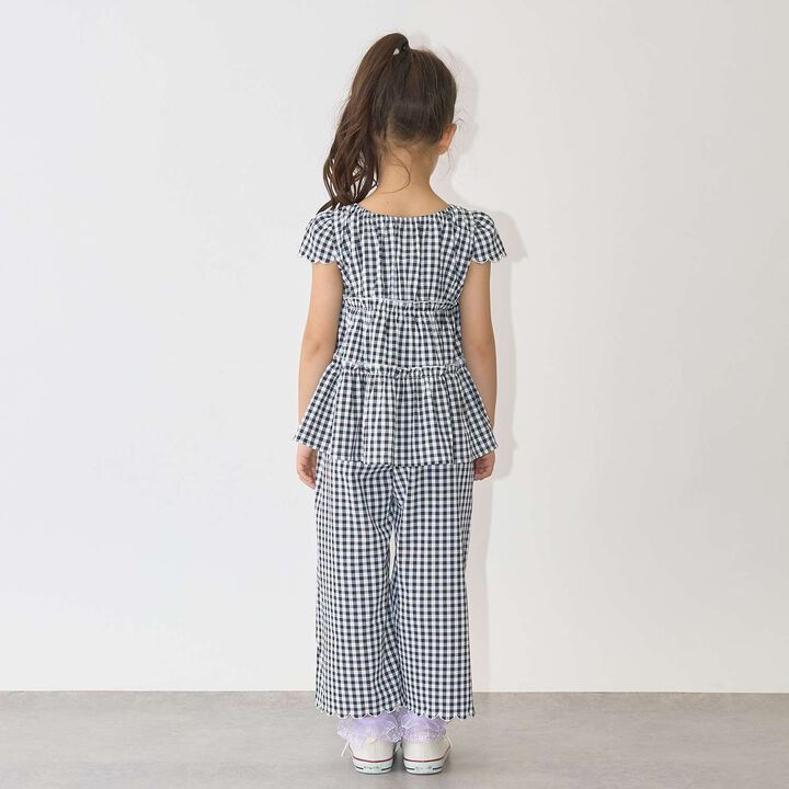 Assorted All-Over Pattern Tiered Blouse & Scallop Trim Pants Set,Emerald green, medium image number 27