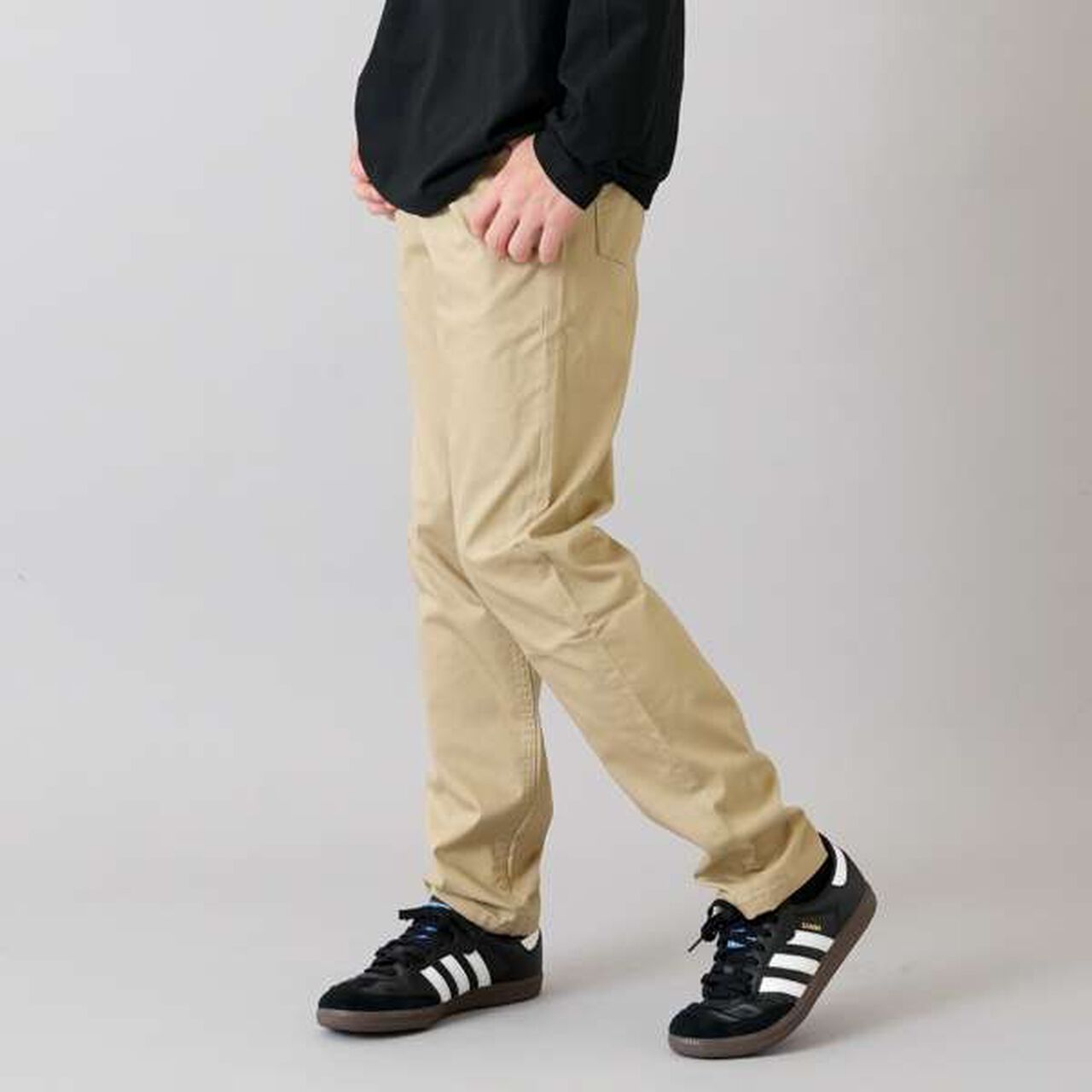 Cotton-Poly Stretch Twill Slim Pants,Beige, large image number 0