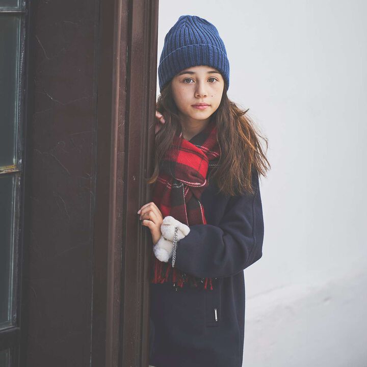 [Static-Free] Cashmere Touch Checkered Scarf,Navy, medium image number 13