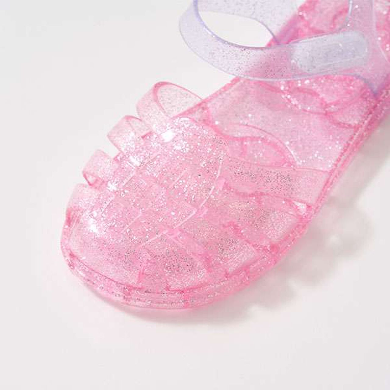 Clear Lame Bi-Color Rubber Sandals,Yellow, large image number 12