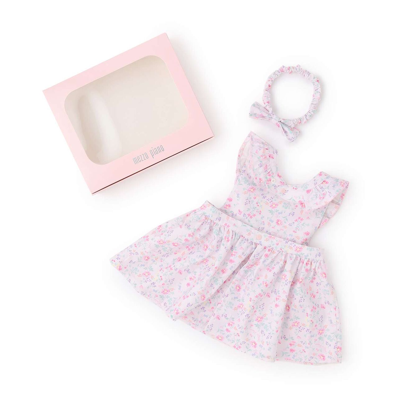 Flower Pattern Apron & Headband Set [Box Included],Light pink, large image number 1